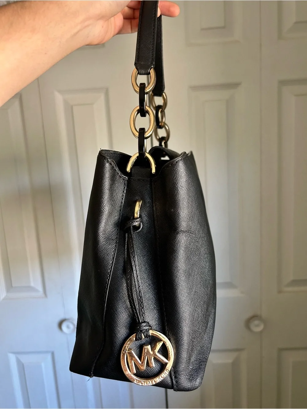 Michael Kors Portia Black Saffiano Leather Shoulder Bag